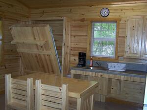 Murphy bed in Evening Breeze Point cabins